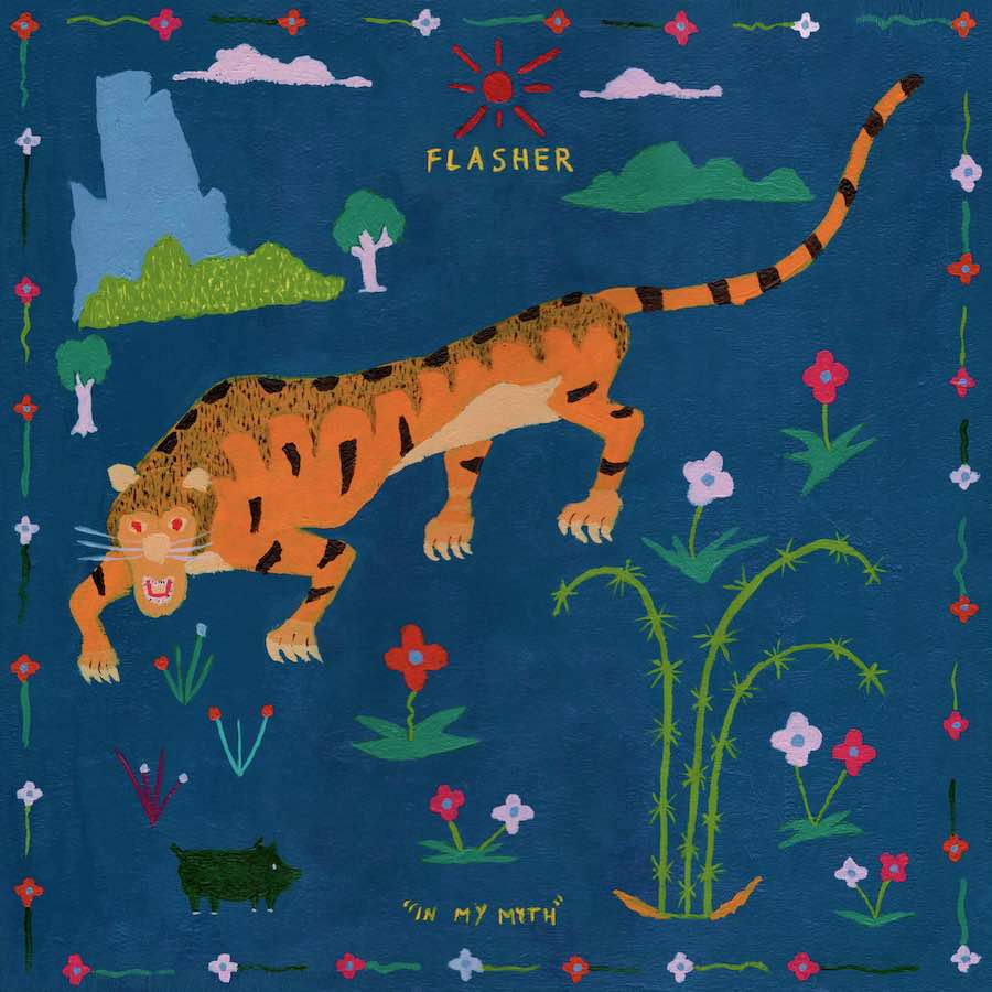 Portada de In My Myth, el nuevo EP de los Flasher.
Publicado el 5 de mayo de 2023 - Domino Recording Co Ltd.
